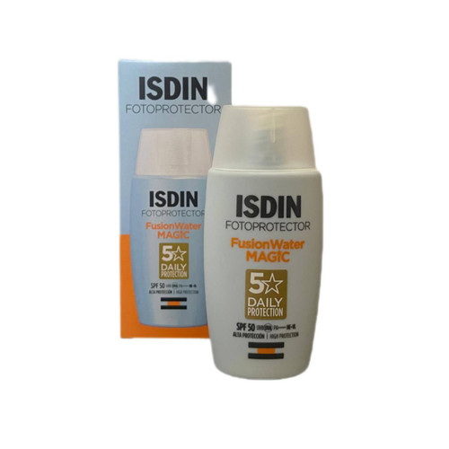 فلوئید ضد آفتاب بدون رنگ ایزدین SPF50 مدل Fusion Water Magic 50 میلیلیتر